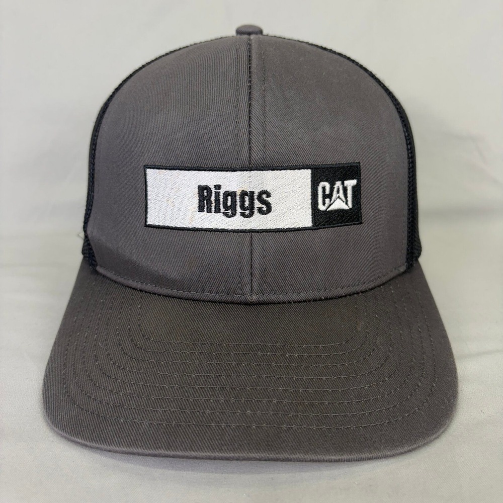 Cap America Hat Riggs CAT Trucker Hat Mens OSFA Gray Black Mesh Snapback